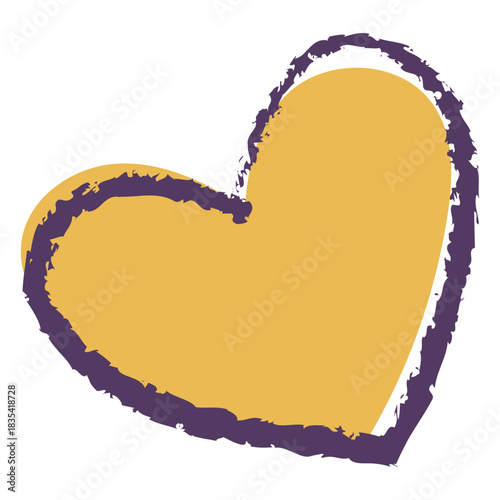 Yellow heart semi flat