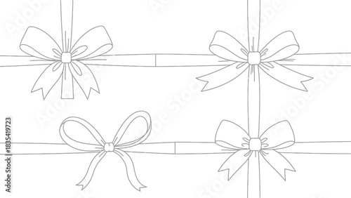 Gift present bow ribbon package birthday christmas celebration holiday line