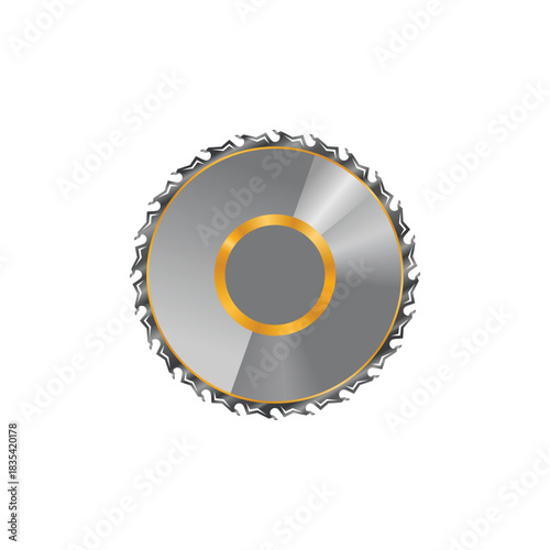 saw blade metal logo design