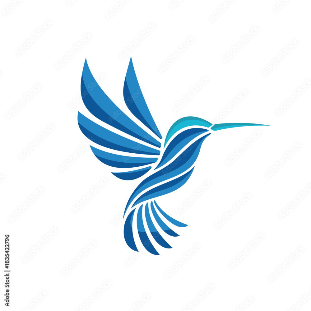 Obraz premium humming bird logo design template