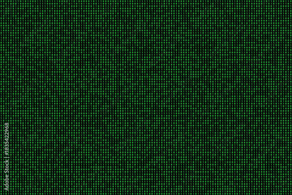 Fototapeta premium binary code digits zero and one on black background for computer science artificial intelligence and cybersecurity