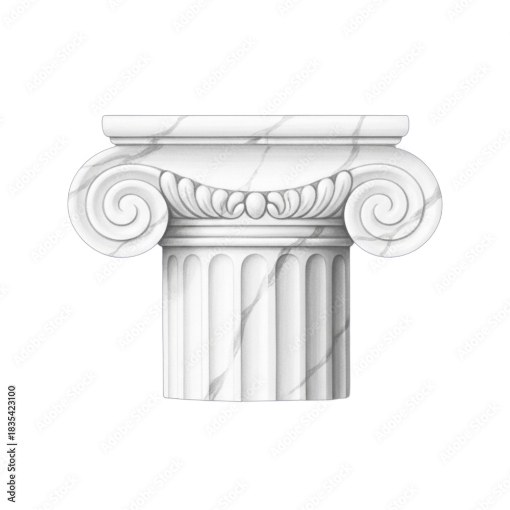 Obraz premium Ionic Column Capital Architectural Element.