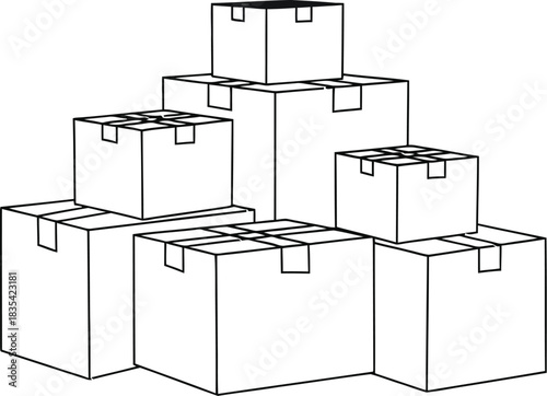 Boxes packages shipping delivery cardboard storage moving logistics order stock