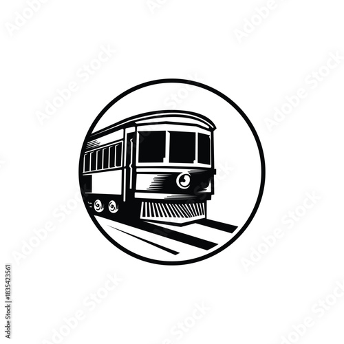 train transportation logo design template
