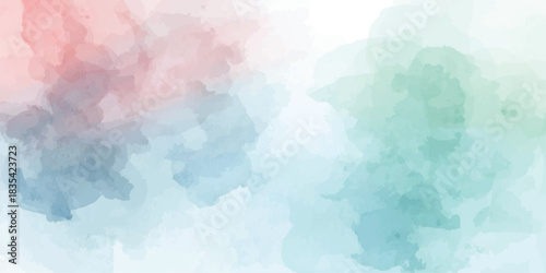 Soft pastel watercolor texture, ideal for background use in design projects or prints.Abstract background with blue and pink watercolor paint. abstract color powder explosion on white background.