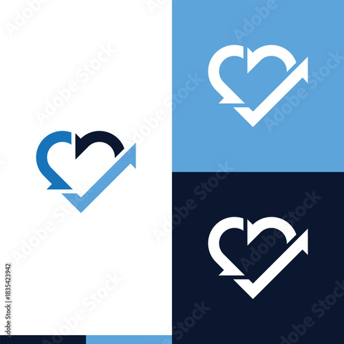 love geometric arrow logo design