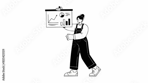 Profit vector illustration Black and white style. Vector design 