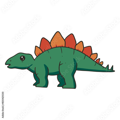 Baby stegosaurus dinosaur color stroke