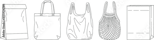 Shopping bags reusable paper tote plastic net grocery market eco friendly retail