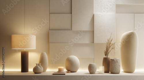 Cloud dancer modern home decor vases lamp and textured wall panels interior design ideas colour of the year 2026