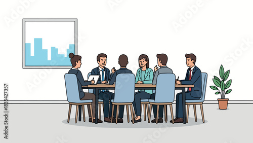 Diverse Team Collaboration in a Modern Office Setting.