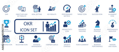 goals, key results, growth strategy, and success metrics. Perfect for business management, corporate planning, and executive presentations.