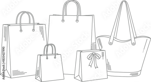 Shopping bags retail merchandise purchase gifts sale discount fashion style