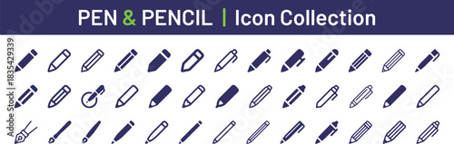 pen, pencil, icon, writing, drawing, stationery, office, supply, tool, education, design, graphic, vector, set, collection, black, white background, illustration, calligraphy, fountain pen, ballpoint 