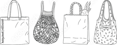 Reusable bags eco friendly shopping tote net grocery canvas cotton baggu market