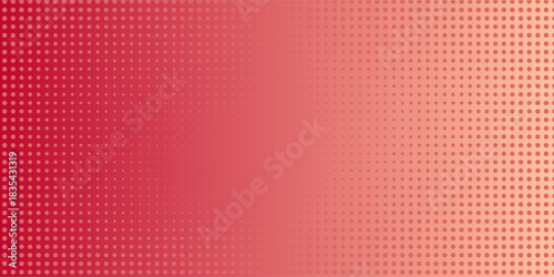 Pink orange polka dots gradient halftone background. Pop art cartoon dot texture with comic graphic design, Horizontal abstract pattern wall for cover digital technology.