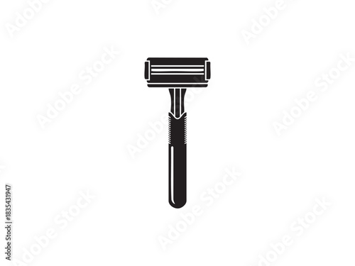 Disposable shaving razor illustration pictogram flat icon silhouette black and white