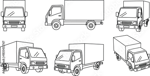 Delivery truck vehicle transport shipping logistics freight cargo moving van