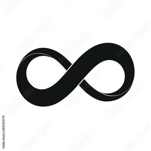 Infinite Loop Object Minimal Abstract Form with Continuous Unbroken Path Line Art Vector illustration