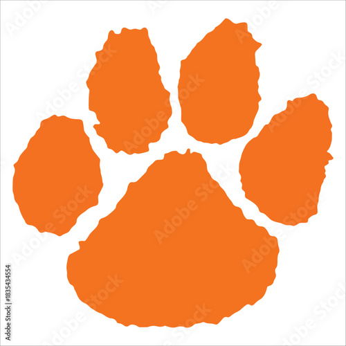 Orange Tiger Paw Print Sports Icon