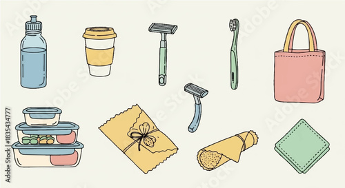 Sustainable living essentials for a zero-waste lifestyle reusable items for daily use