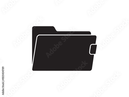 Dark file folder and wallet icon silhouette vector illustration isolated on white background