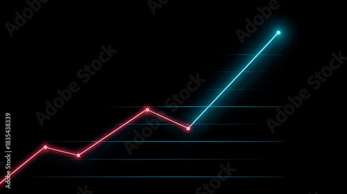 Line Graph Shows Growth Trend