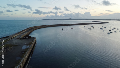 Wallpaper Mural Aerial view of Holyhead breakwater and harbour Torontodigital.ca