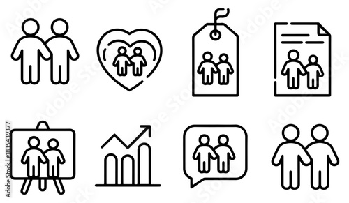 child parent bonding icon set