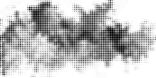 Abstract black halftone sound wave from lines on white background. Vector illustration.