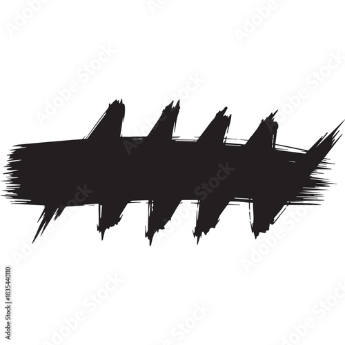 Bold black paint brush stroke element for striking design accents and textures