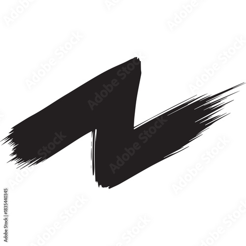 Dynamic black brushstroke creates modern artistic flair for bold design elements