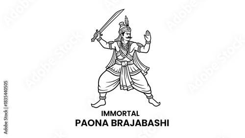 Immortal Paona Brajabashi warrior illustration.