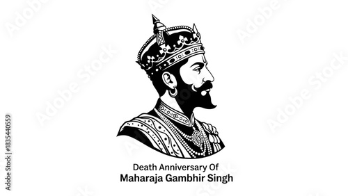 Maharaja Gambhir Singh Portrait for Death Anniversary Commemoration.