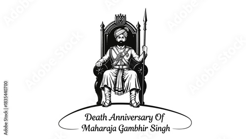 Maharaja Gambhir Singh Death Anniversary Illustration.