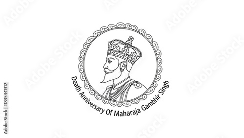 Maharaja Gambhir Singh Death Anniversary Portrait.