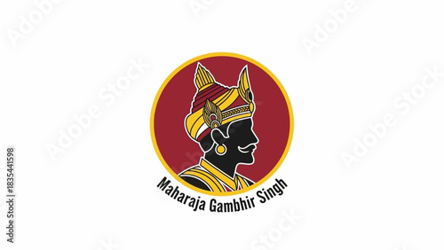 Maharaja Gambhir Singh Royal Portrait Emblem.