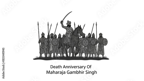 Death Anniversary of Maharaja Gambhir Singh with his army.