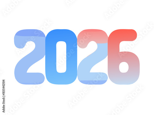 text 2026 vector, new year 