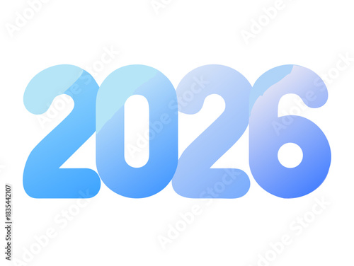 gradient text 2026 vector, new year 
