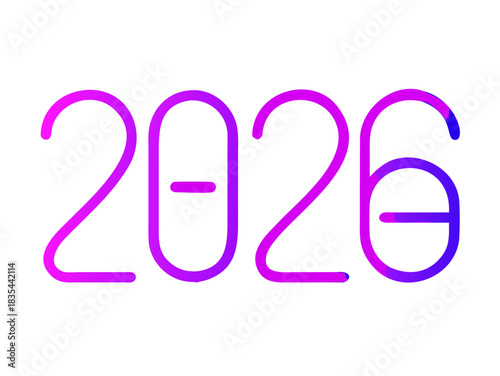 purple text 2026 vector, new year 