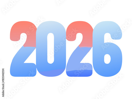 text 2026 vector, new year 