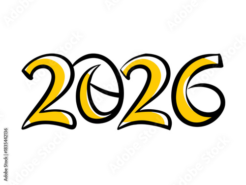 text 2026 vector, new year 