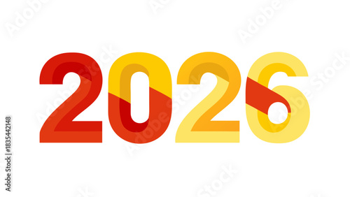 text 2026 vector, new year 