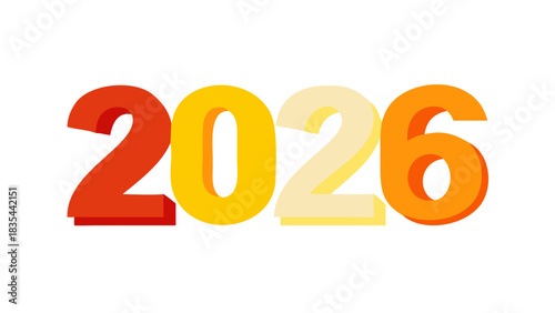 text 2026 vector, new year 