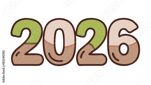 text 2026 vector, new year 