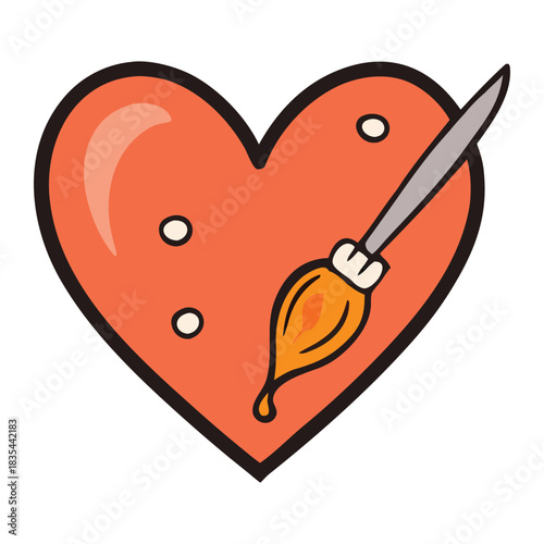 A heart formed by bold brush strokes, blending vibrant colors in soft, flowing layers that express emotion, warmth, and artistic passion in a simple yet striking painted design.
