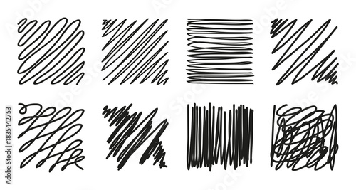 Hand drawn scribble textures abstract black and white backgrounds