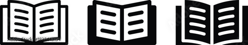 book, open, reading, knowledge, education, learning, literature, story, information, icon, symbol, graphic, vector, outline, solid, black and white, pages, stack, document, library, study, text, writi
