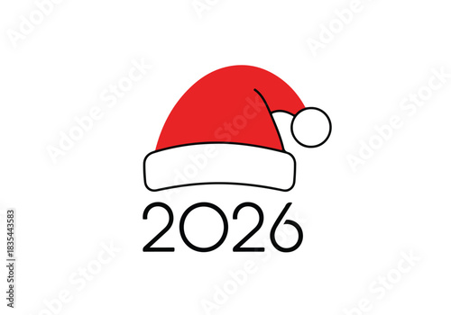 Santa Hat 2026 Flat Holiday Icon